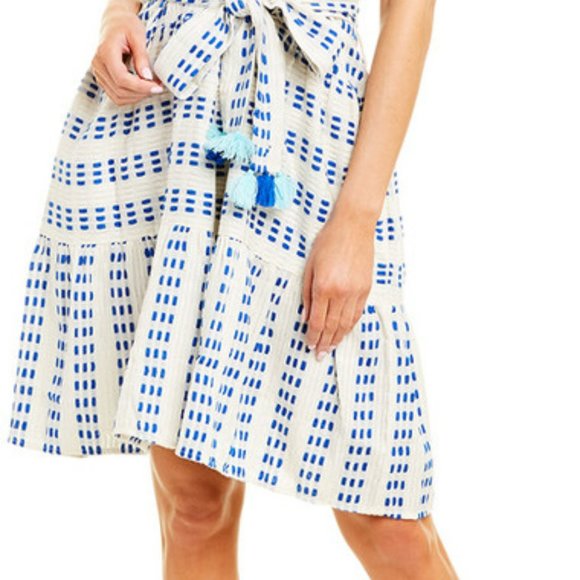 TESSORA Rowan Tiered-Print Pompom Dress XS NWT - Picture 10 of 10